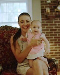 Asya holds her beautiful daughter